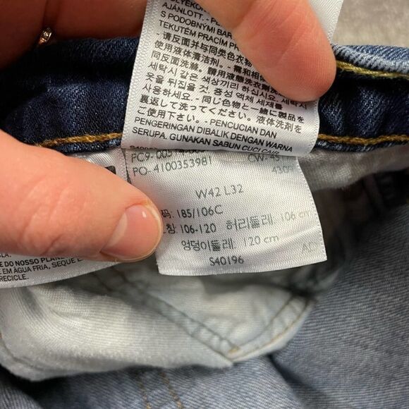 Levi's 514 Jeans Mens Size 42 X 32 Blue Straight Leg Fit Medium Wash Denim - Picture 6 of 6